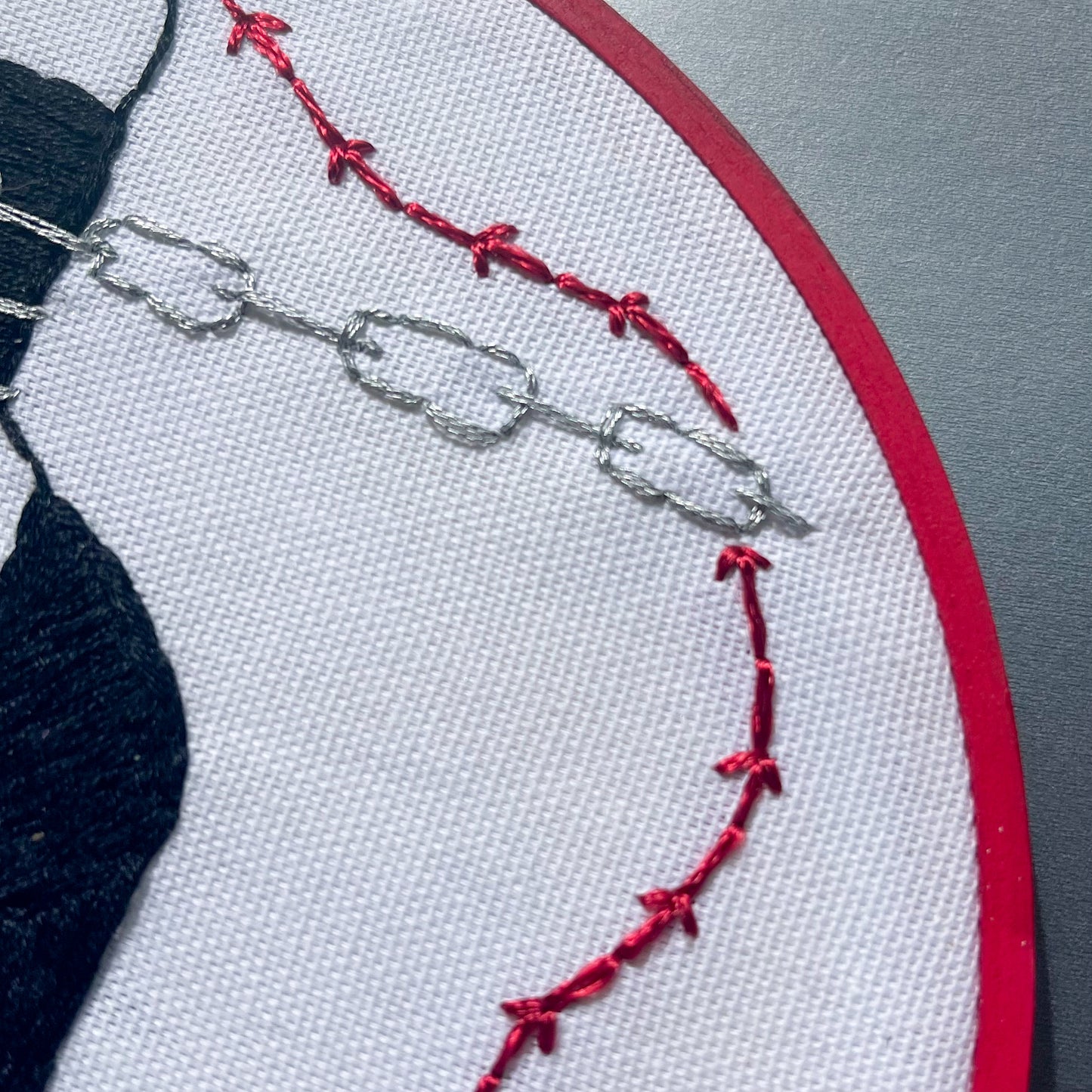 Shoe and Chain Hand Embroidery Hoop