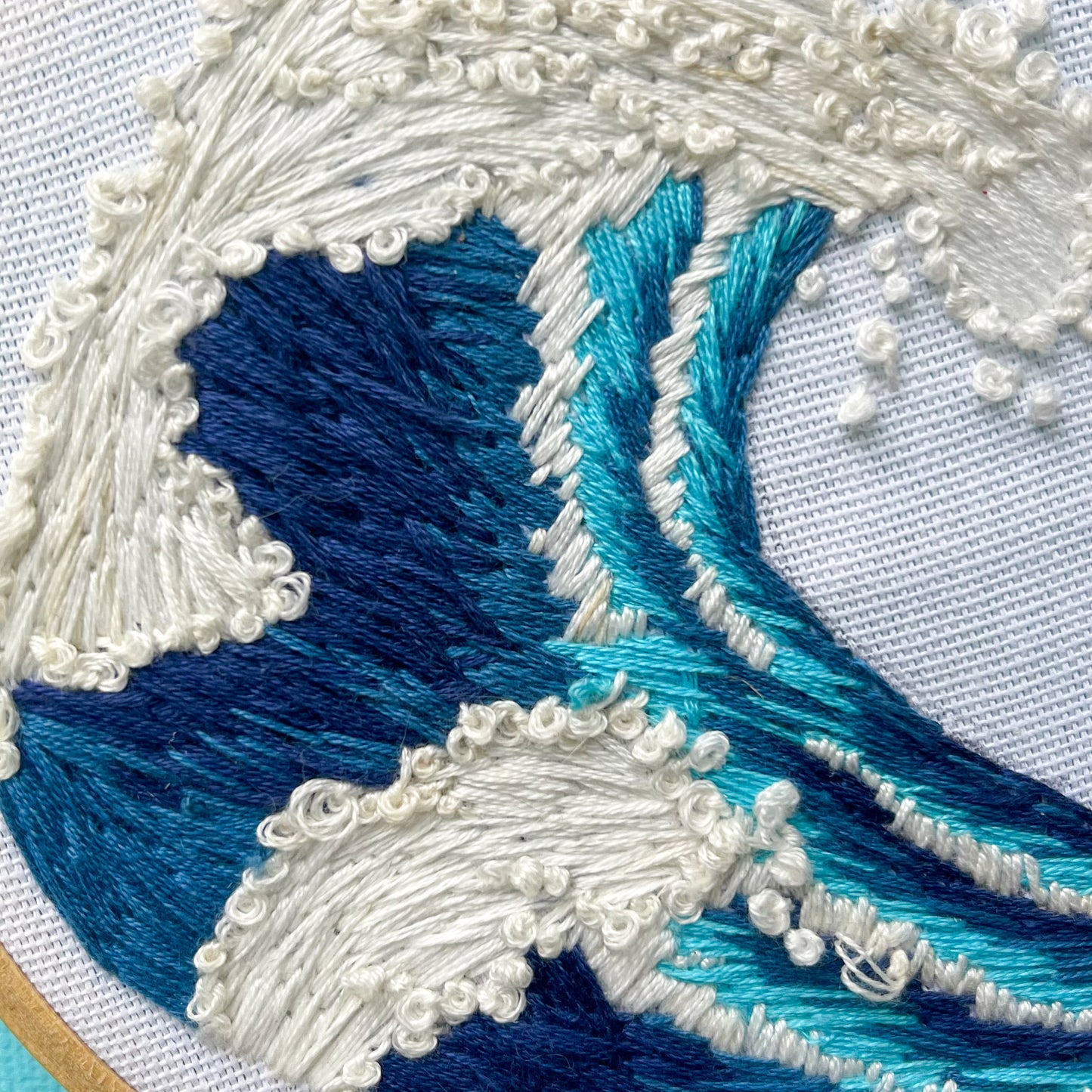 Small Blue Wave Embroidery Hoop