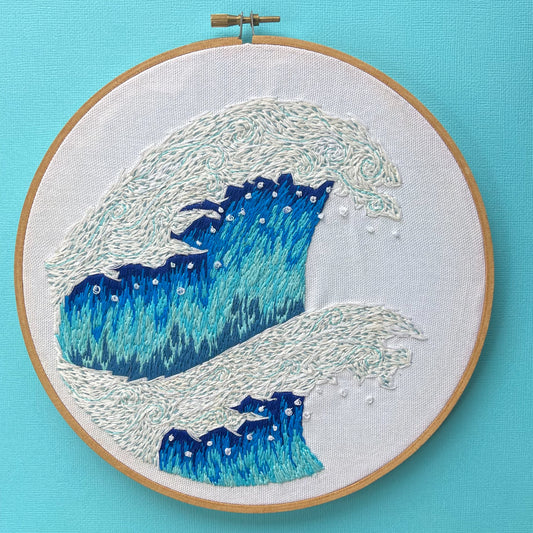 Big Blue Wave Embroidery Hoop