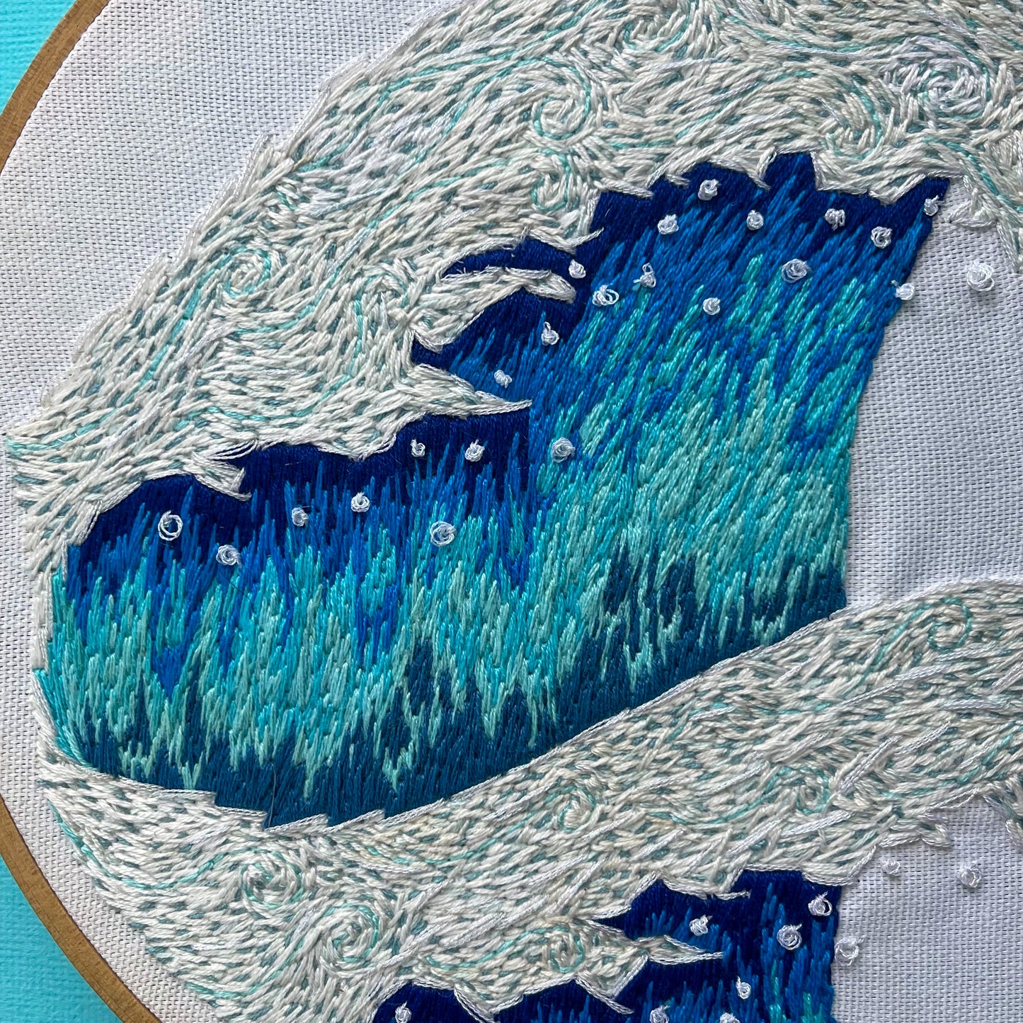 Big Blue Wave Embroidery Hoop