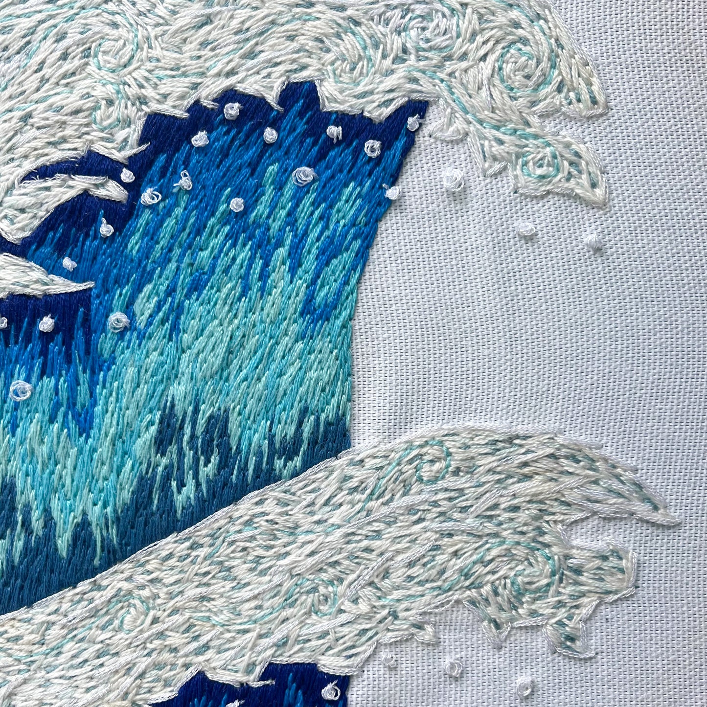 Big Blue Wave Embroidery Hoop