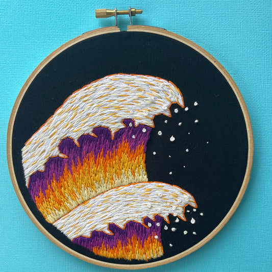 Sunset Wave Embroidery Hoop