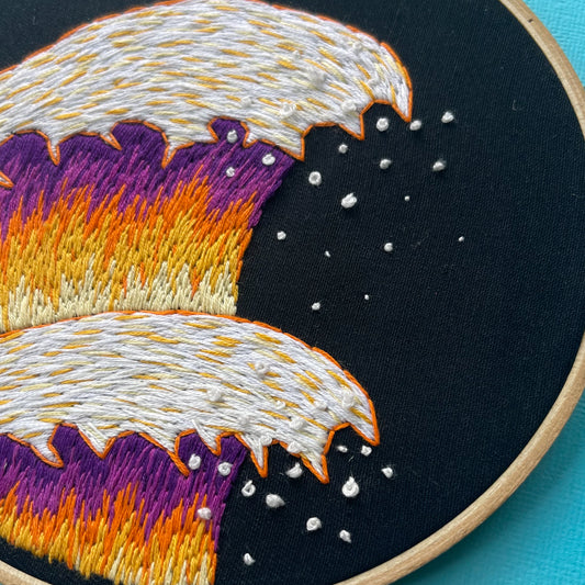 Sunset Wave Embroidery Hoop