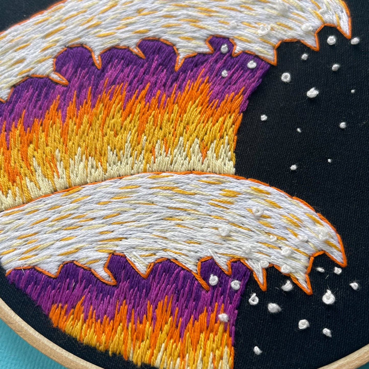 Sunset Wave Embroidery Hoop