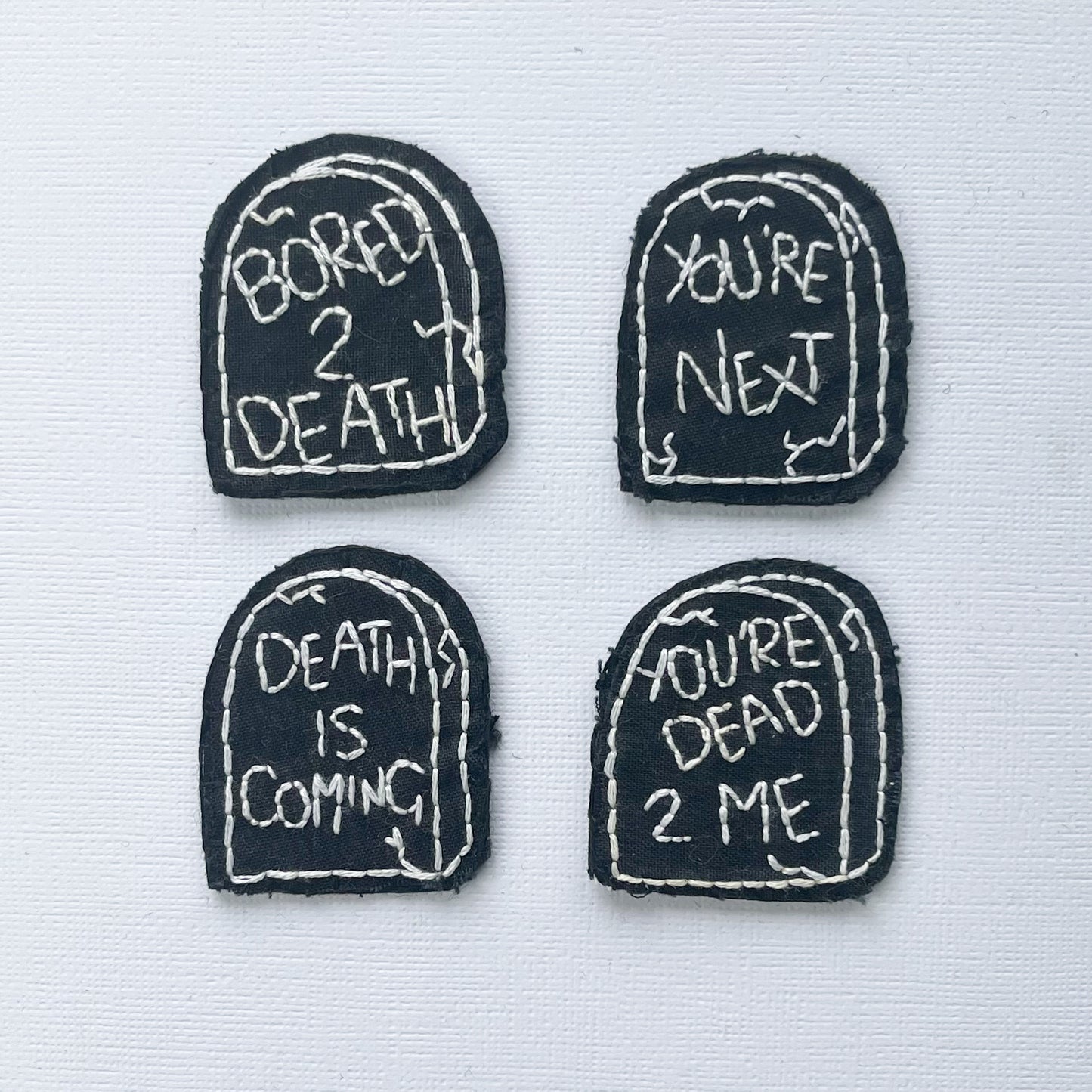 Halloween Tombstone Hand Embroidered Patch