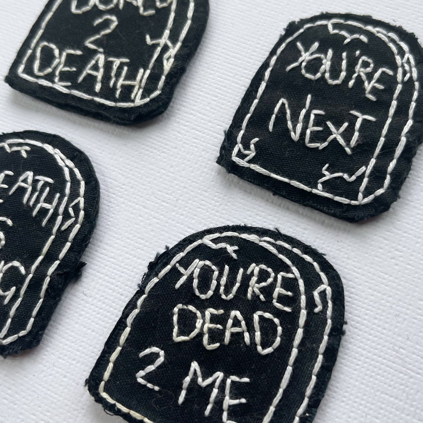 Halloween Tombstone Hand Embroidered Patch