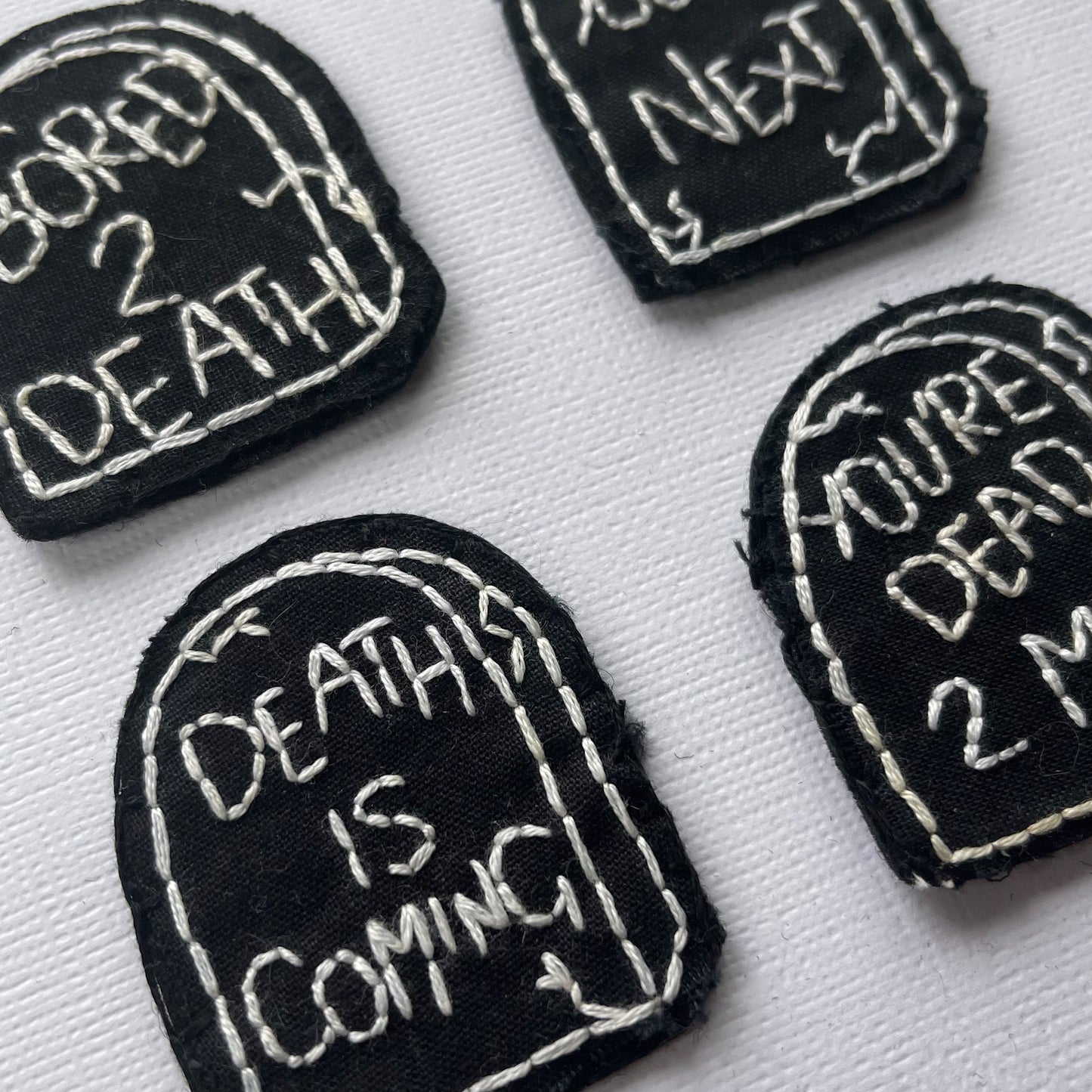 Halloween Tombstone Hand Embroidered Patch